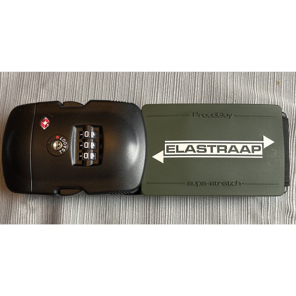 Proud Guy Elastraap TSA Luggage Strap Black And Army Green-Brand NEW